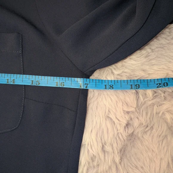 NWOT Women's Navy Blue Button-Up Blouse - Picture 4 of 5